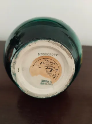 Jarrón inglés Moorcroft cerámica flores