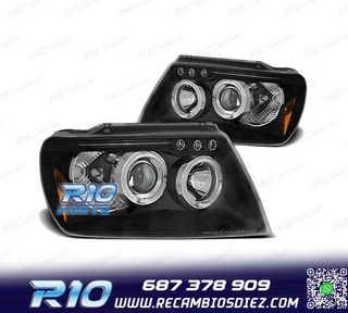 FAROS OJOS ANGEL PARA JEEP GRAND CHEROKEE 99-05 FONDO NEGRO