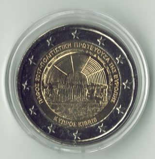 Lote 5 monedas 2 euros Chipre conmemorativas