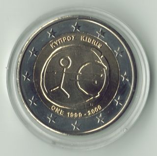 Lote 5 monedas 2 euros Chipre conmemorativas
