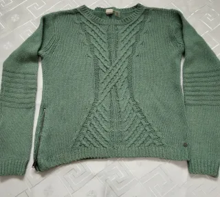 Jersey verde mujer trenzado