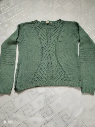 Jersey verde mujer trenzado