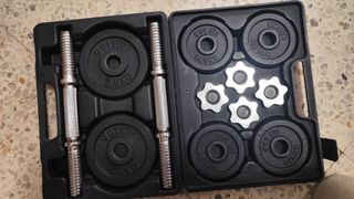 Set Mancuernas 15 kg con discos hierro