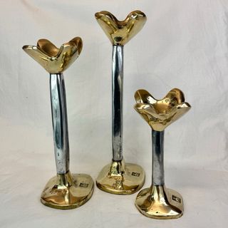 3 Candelabros David Marshall Bronce Latón