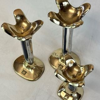 3 Candelabros David Marshall Bronce Latón