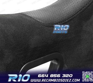 KIT ASIENTO BAQUET UNIVERSAL NEGRO ALCANTARA ESTILO EVO