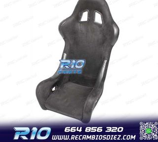 KIT ASIENTO BAQUET UNIVERSAL NEGRO ALCANTARA ESTILO EVO