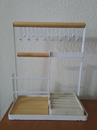 Organizador de Joyas Blanco y Madera
