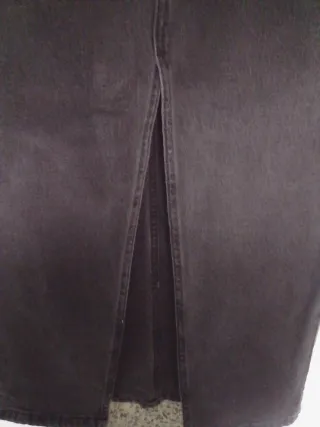 Falda vaquera larga Pull&Bear negra