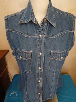 Camicia jeans donna senza maniche