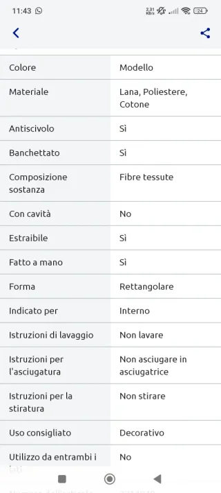 Tappeto indi 115x175cm