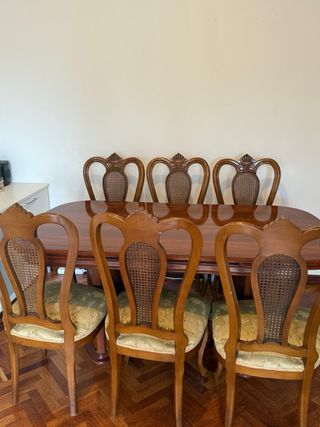 Mesa y 6 Sillas Comedor Madera