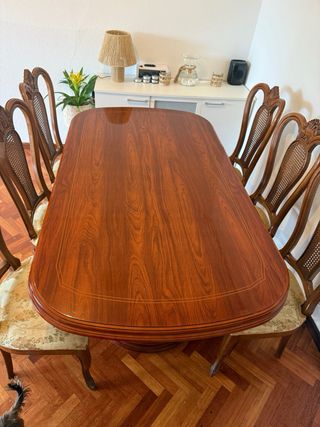 Mesa y 6 Sillas Comedor Madera