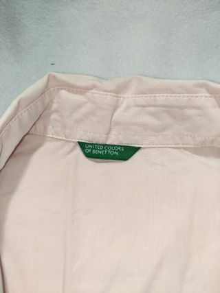 Benetton Camicia Donna Rosa S Cotone Manica Corta