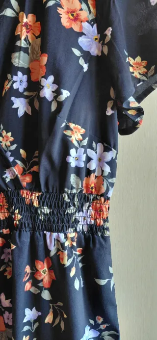 Abito nero a fiori estivo donna Terranova (M)