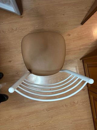 4 Sillas Cocina Metal Beige y Blanco