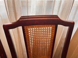 Juego 5 Sillas Comedor Terciopelo y Ratán