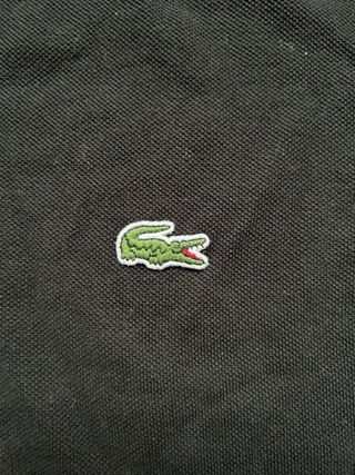 Polo Lacoste manga larga negro