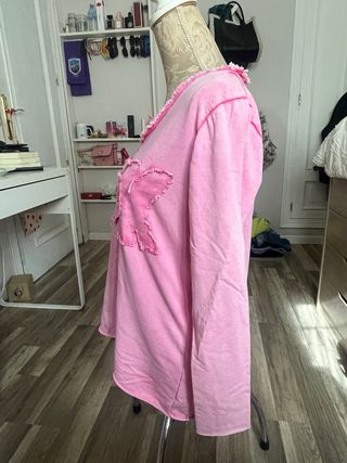 Camiseta rosa manga larga