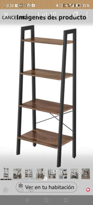 Estantería Escalera Madera y Metal