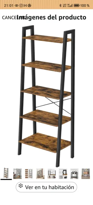 Estantería Escalera Madera y Metal