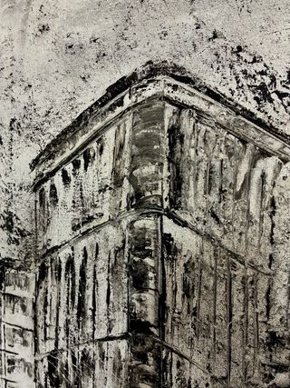 Cuadro abstracto moderno blanco y negro