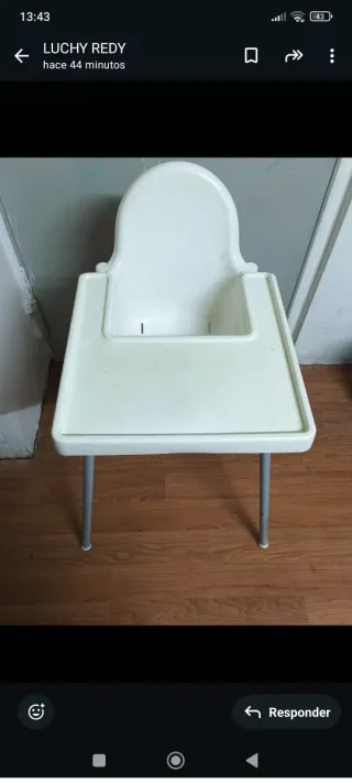 Silla trona infantil blanca ikea