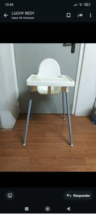 Silla trona infantil blanca ikea