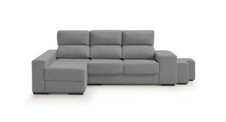 Sofá 2 plazas + chaise longue gris