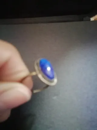 Anillo Plata Ley Lapislázuli Azul Cobalto