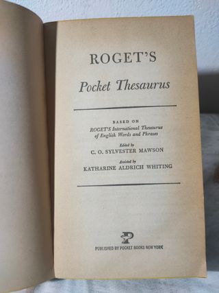 Roget's Pocket Thesaurus - Pocket Books (1946)