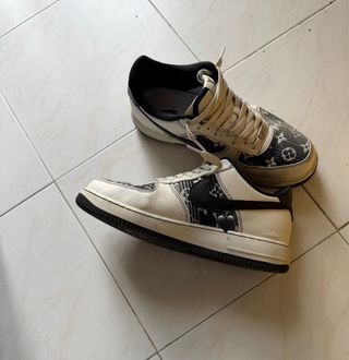 Nike AF1 Custom Grigio Bianco