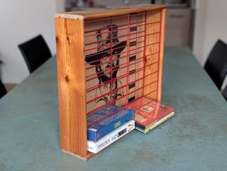 Mobiletto porta DVD/VHS in legno e metallo