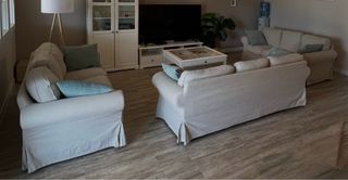 3x Sofá Ektorp IKEA Gris Tela