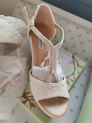 Sandalias Boho de Novia color crema