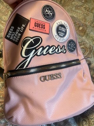 Mochila Guess Rosa Cuero Original