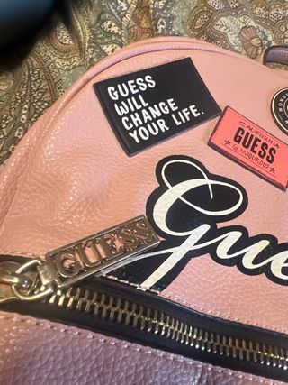 Mochila Guess Rosa Cuero Original