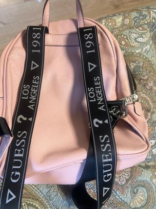 Mochila Guess Rosa Cuero Original