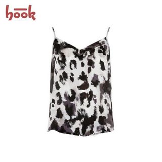 Top de Tirantes estampado Animal Print Negro