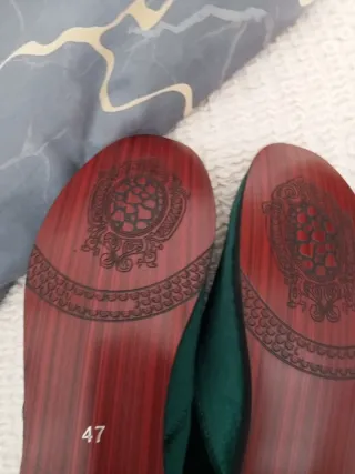 Mocassini velluto verde con fibbia