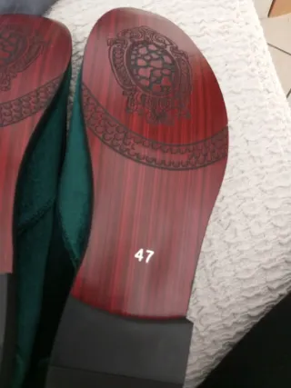 Mocassini velluto verde con fibbia