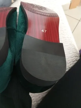 Mocassini velluto verde con fibbia