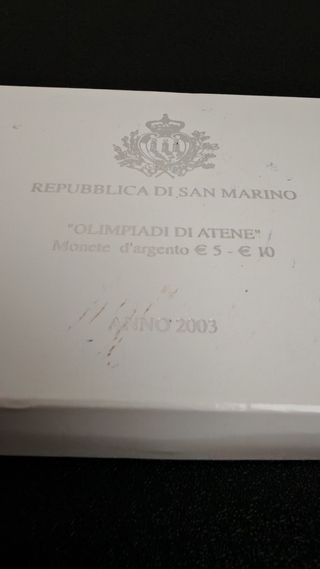 1,19 Oz Plata Pura San Marino 2003 JJOO Atenas