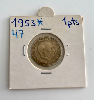 Espectacular Peseta 1947 Franco Caudillo de España