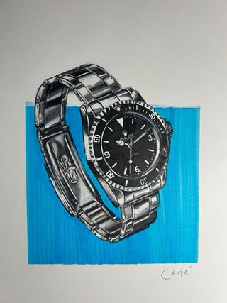 DIBUJO ORIGINAL ROLEX OYSTER PERPETUAL SUBMARINER