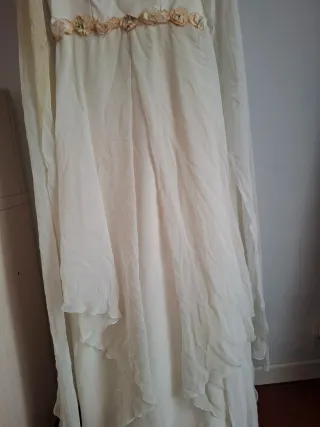 Vestido de Novia Beige/Blanco