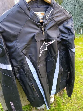 Chaqueta de moto de piel