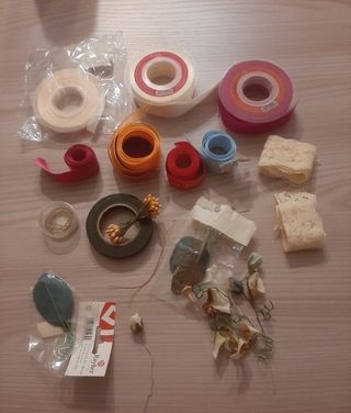 Set nastri, fiori e foglie per crafting