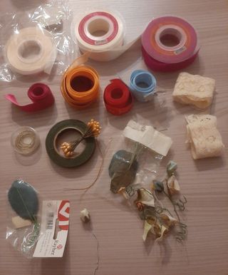 Set nastri, fiori e foglie per crafting