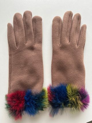 Guantes de algodón con detalle de pelo